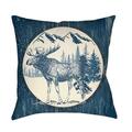 Artistic Weavers Lodge Cabin Moose Poly Filled Pillow - Navy & Beige - 18 x 18 in. LGCB2025-1818